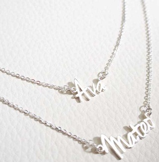 Silver Name Necklaces for Couples