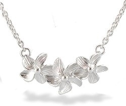 Silver Flower Design Necklace