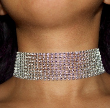 Silver Thick Choker Necklace: