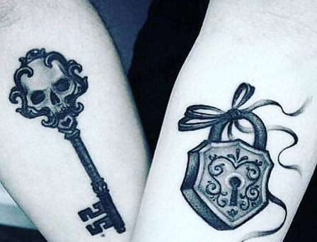 Skull lock and Key Tattoo