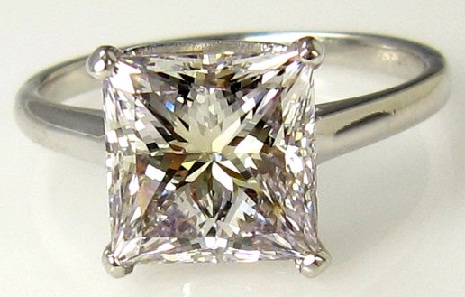 Square Cut Solitaire Ring