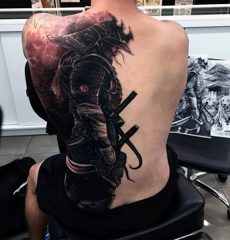 Striking Warrior Tattoo Design