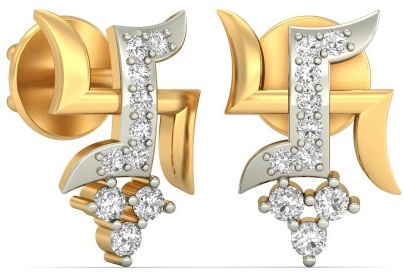 Swastik Gold Earrings for Girls or Women
