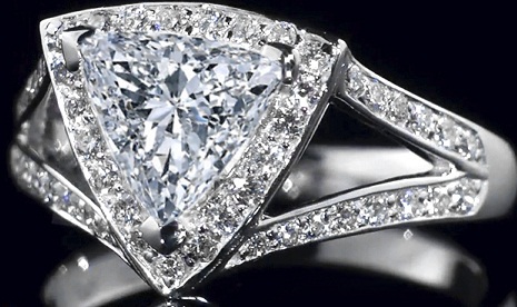 Triangular Big Diamond Ring