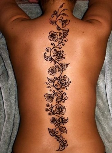 Tribal Spine Orchid Tattoo Design