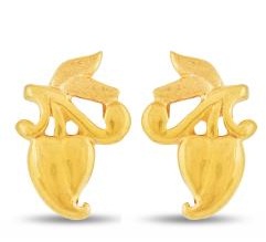 Tulip Designed Gold Earrings for Women