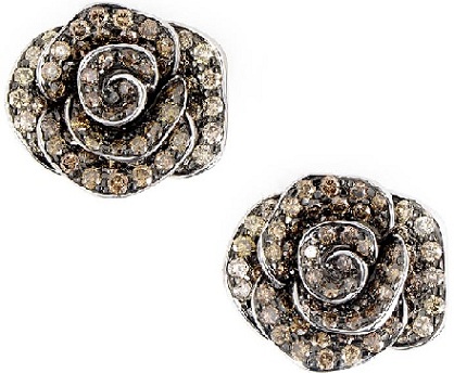 Beautiful Rose Small Diamond Earrings