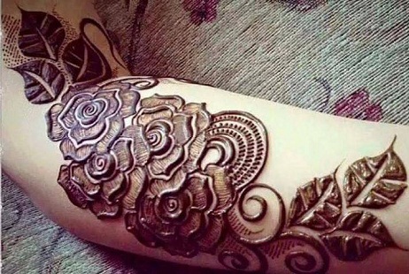 Beautiful Rose Henna Designs for Girl