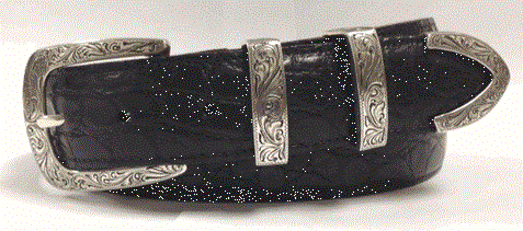 Black Leather with Sterling Silver Belt