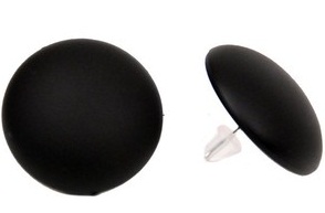 Black Button Earrings for Men