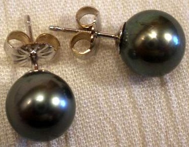 Black Pearl Earrings Studs
