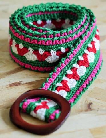 Handmade Crocheted Kids Girls Belts