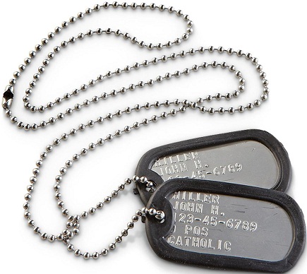 Silver Dog Tags Necklace Men