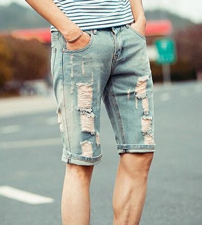 Dull Blue Stretch Shorts in Jeans