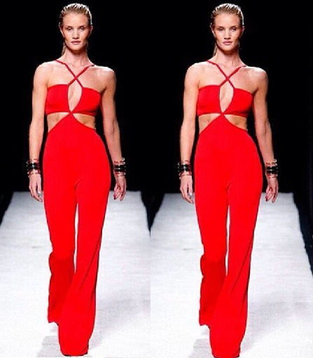 Red Halter Top Jump suits
