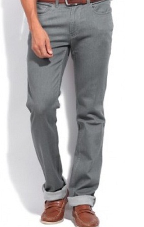 Straight Fit Grey Jeans Mens