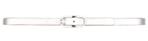 Thin Metallic White Belt