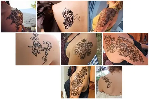 henna flower designs for shoulders