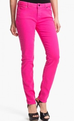 Trouser High Waist Skinny Pink Jeans