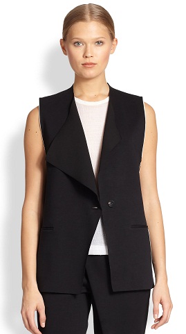 Asymmetrical black vest