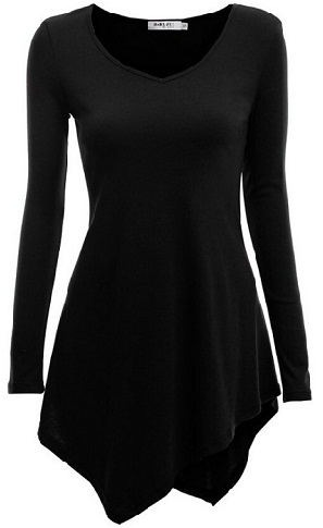 Knitted black tunic top