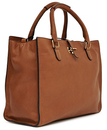 Brown Leather Tote Handbag