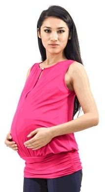 Nine Maternity Tunic in Fuschia Color