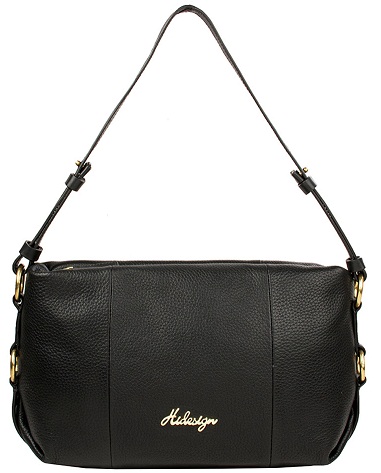 Pure Leather Hidesign Handbag in Black
