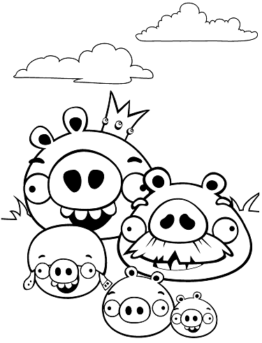 Bad Piggy Angry Bird Colouring Page