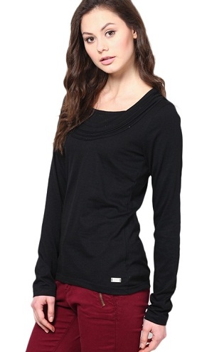 Cotton Black Tops for Teens
