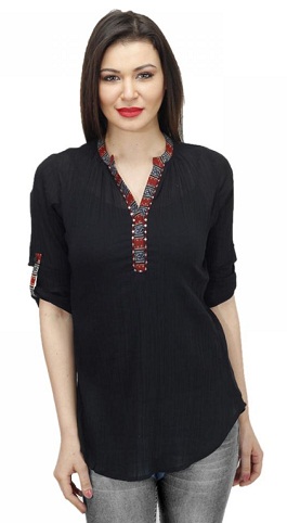 Traditional Black Top for Women