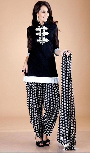 Black and White Patiala Suit