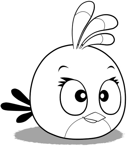 Cute Looking Angry Bird Colouring Page