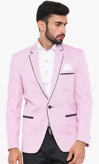 Ennoble Solid Blazer in Pink