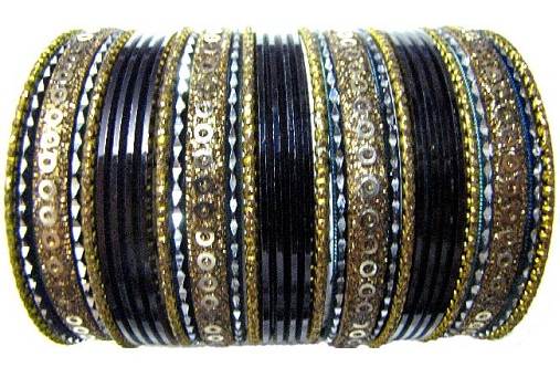 Indian Traditional Black Bangles Set