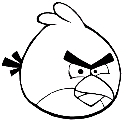 Red Angry Bird Colouring Page