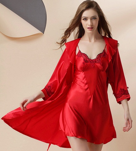 Red Silky Night Suit