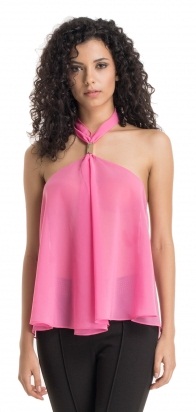 The Pink Alter-neck Backless Top