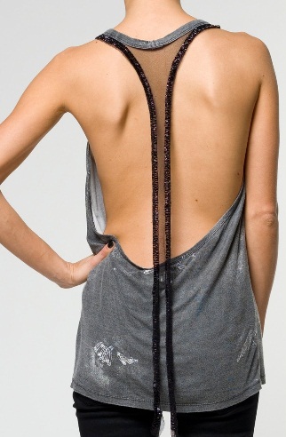 Alythea Backless Top black-silver-colored elegant Fashion Tops Backless Tops 