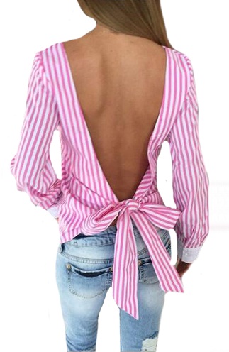The Shirt Styled Backless Top