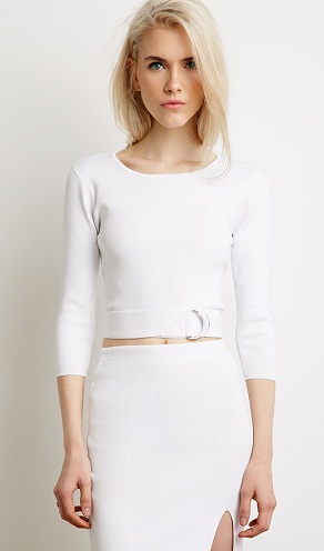 White Belted Top