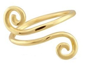 14 K Gold Toe Rings with Swirled Ends