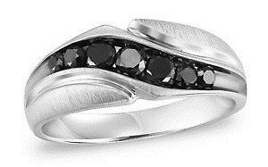 7 Stone Black Diamond Ring for Men