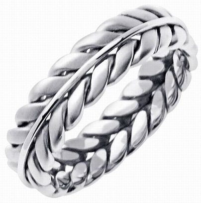 Chain Design Platinum Engagement Ring