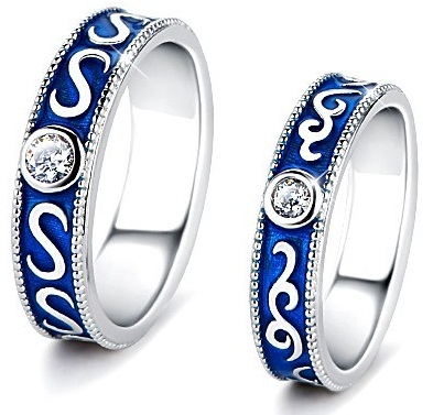 Couples Wedding Engraved Ring Set