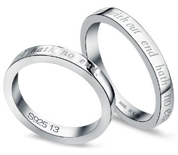 Engraved Couple Diamond Rings
