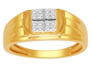 Men's Plain Gold Diamond Ring
