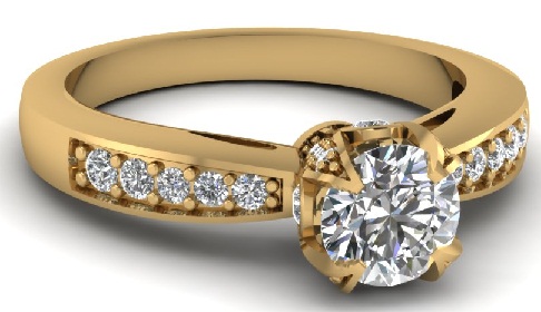 Wedding Gold Diamond Ring for Women