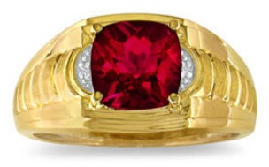 Gold Ring with Ruby for Men’s
