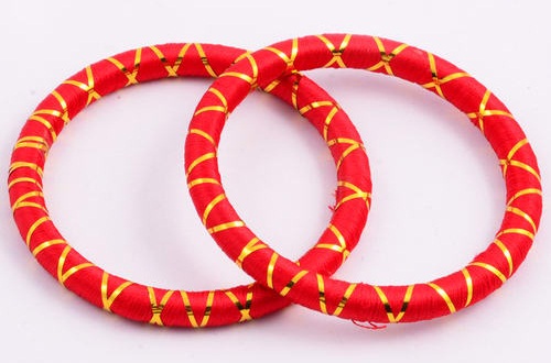 Golden and Red Stripped Bangles